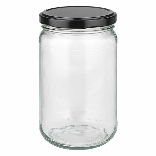 Słoik okrągły 305 ml z pokrywką BasicSeal czarna UNiTWIST