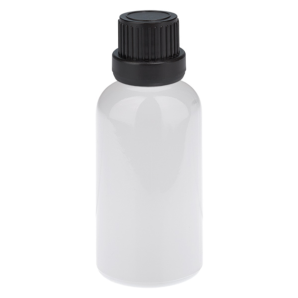 Butelka 30 ml, zakrętka 11 mm, czarna, zabezpieczenie przed otwarciem przez dzieci WhiteLine UT18/30 Butelka 30 ml, zakrętka 11 mm, czarna, zabezpieczenie przed otwarciem przez dzieci WhiteLine UT18/30