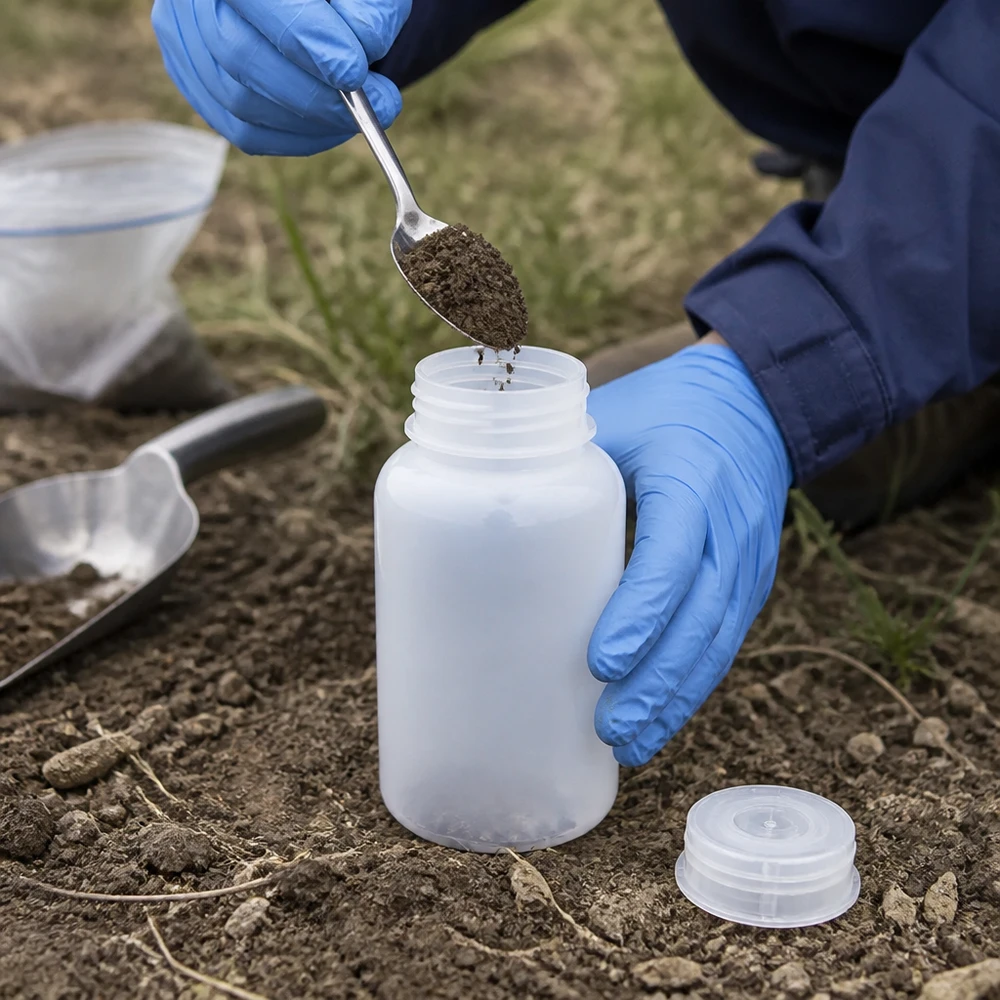 Butelka laboratoryjna 500 ml z szeroką szyjką i zakrętką 500ml Weithalsflasche Schraubverschluss für Freilandproben bei Bodenuntersuchung und Umweltmonitoring
