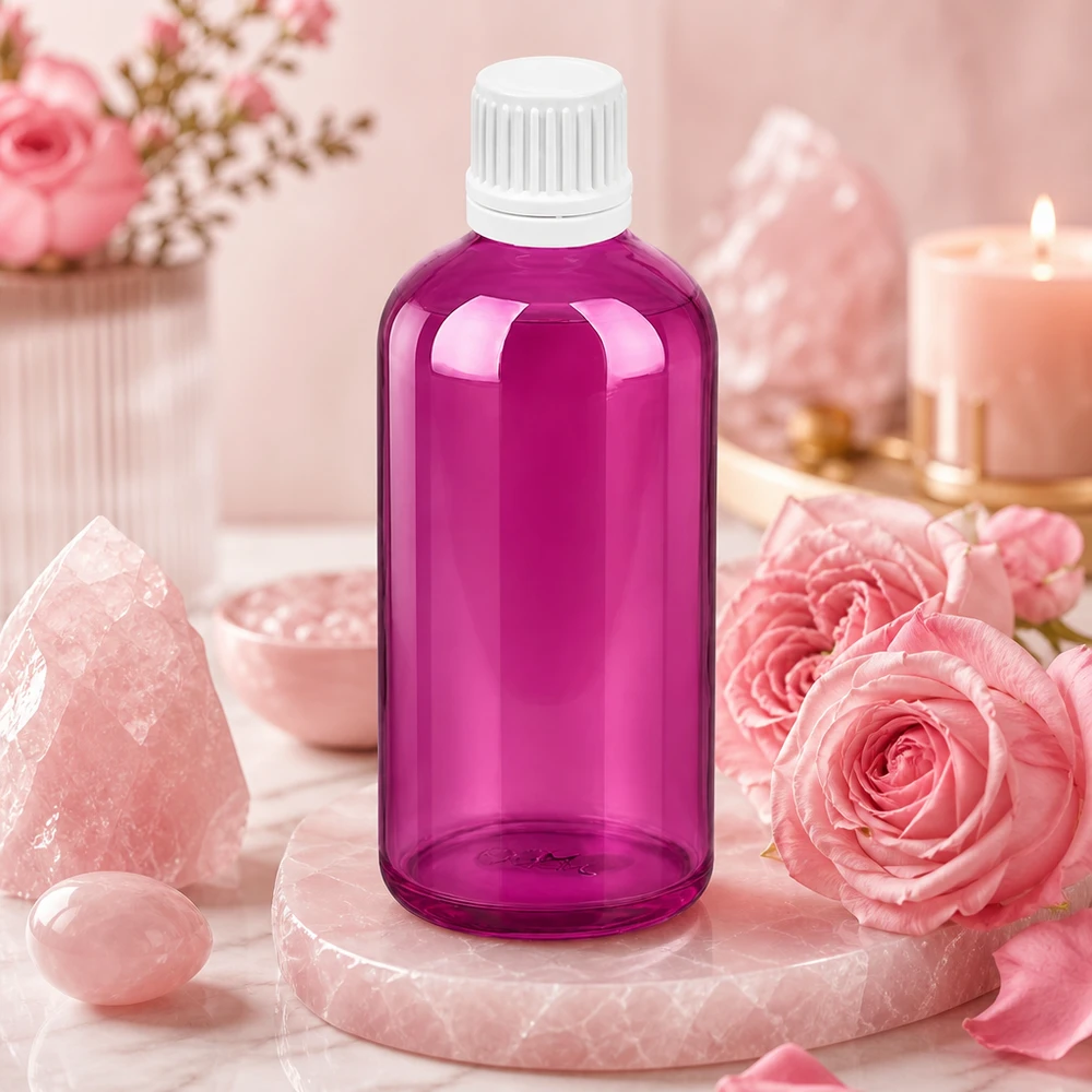 Kompaktowa butelka z zakraplaczem 100 ml w kolorze fioletowym z ochroną UV dla substancji wrażliwych na światło