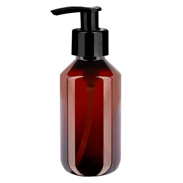 Butelka PET 200ml z pompką dozującą czarna Butelka PET 200ml z pompką dozującą czarna