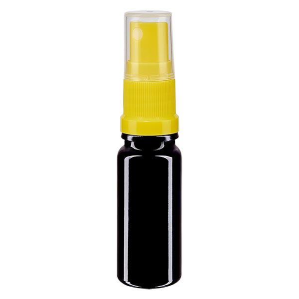 Butelka apteczna viol. 10ml nasadka rozpylająca żółta Butelka apteczna viol. 10ml nasadka rozpylająca żółta