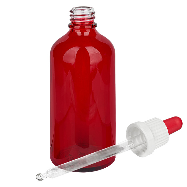 Butelka z pipetą 100 ml biała/czerwona OV RedLine UT18/100 Butelka z pipetą 100 ml biała/czerwona OV RedLine UT18/100