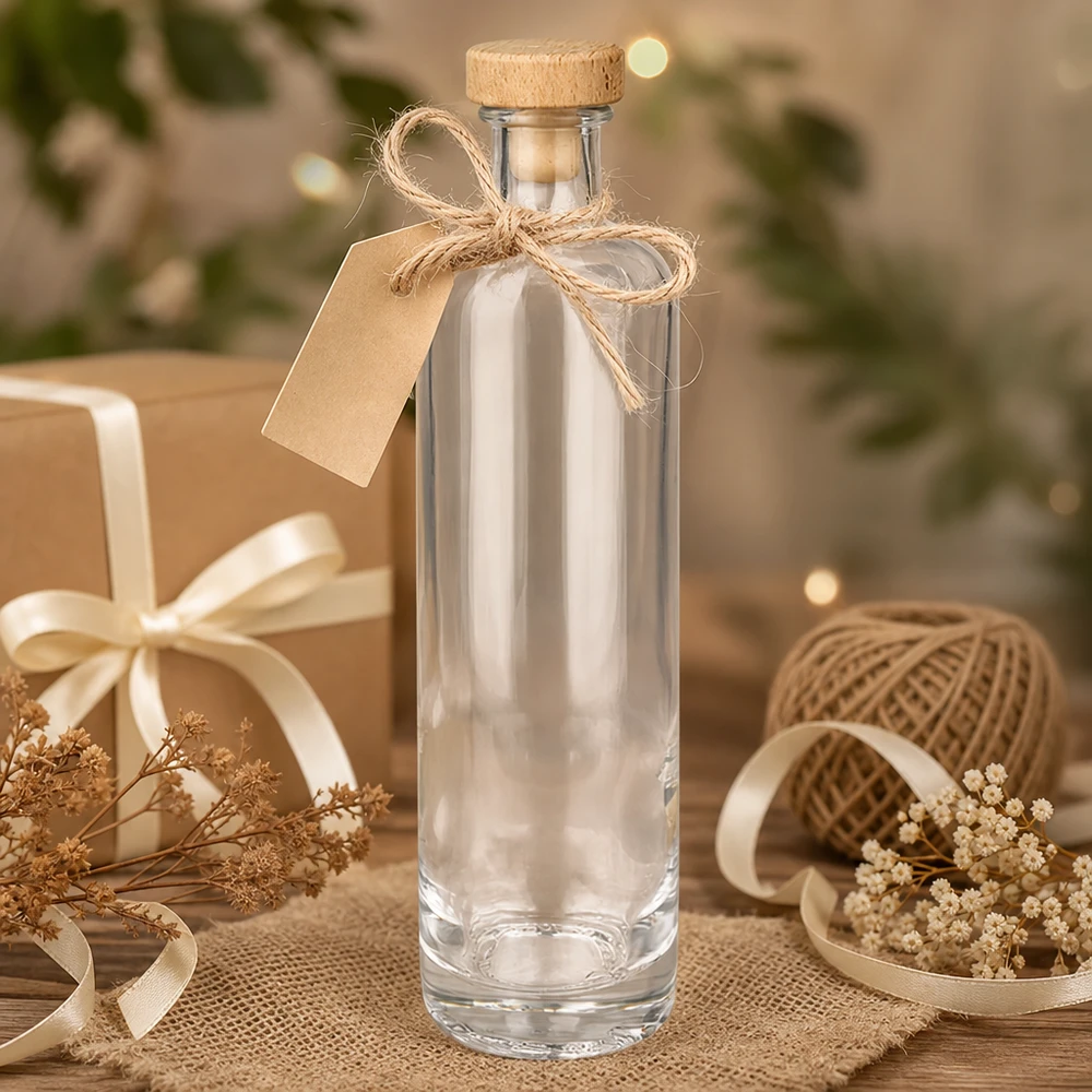 Szklana butelka 500 ml Ella z drewnianym korkiem z uchwytem UNiTWIST® Szklana butelka 500 ml Ella z drewnianym korkiem z uchwytem UNiTWIST®