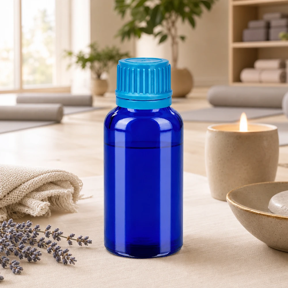 Praktyczna butelka o pojemności 30 ml z bezpieczną zakrętką do zastosowań kosmetycznych i wellness.