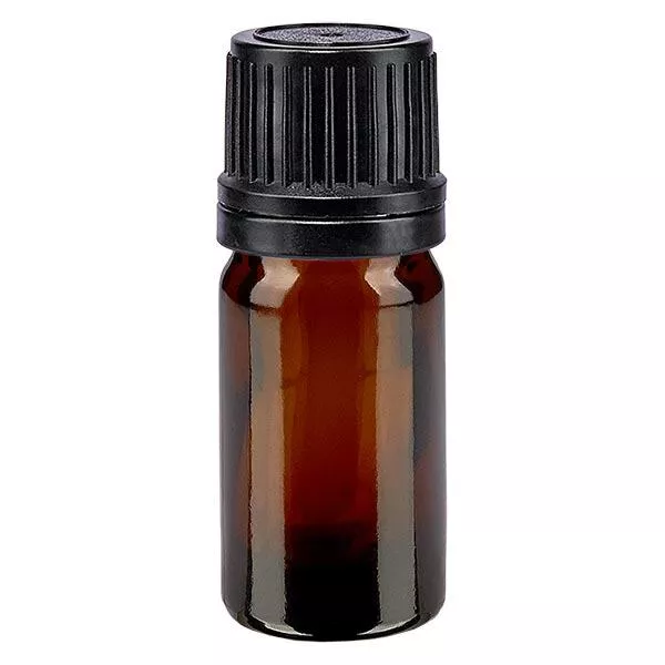 Butelka apteczna brązowa 5ml drip v. Pr. 1mm czarny OV Butelka apteczna brązowa 5ml drip v. Pr. 1mm czarny OV