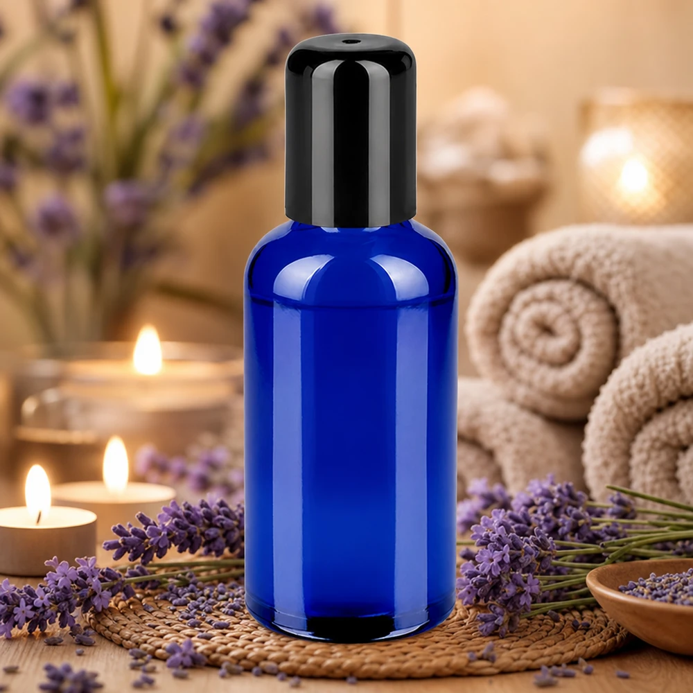 Butelka roll-on 50 ml czarna STD BlueLine UT18/50 STD BlueLine UT18/50 butelka roll-on 50 ml o eleganckim wyglądzie z czarną nakrętką roll-on