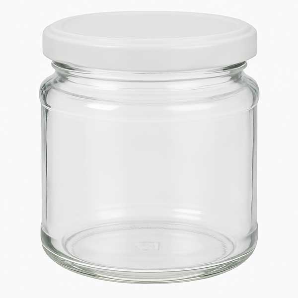 Słoik okrągły 212 ml z pokrywką BasicSeal białą UNiTWIST