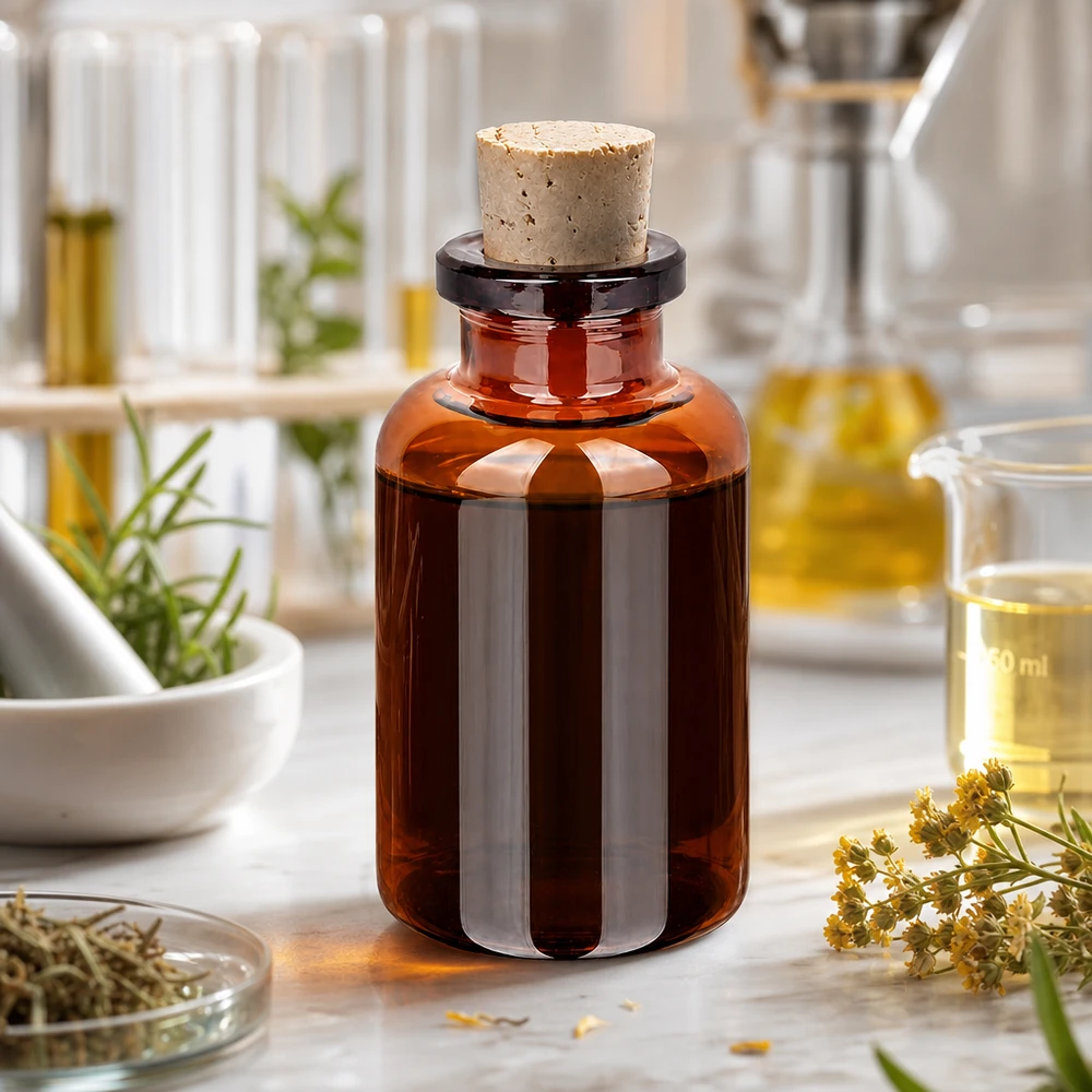 Butelka z bursztynowego szkła 20 ml z korkiem 11/14 mm Handliche Braunglasflasche 20ml Korkenverschluss 11/14mm ideal für Aromatherapie
