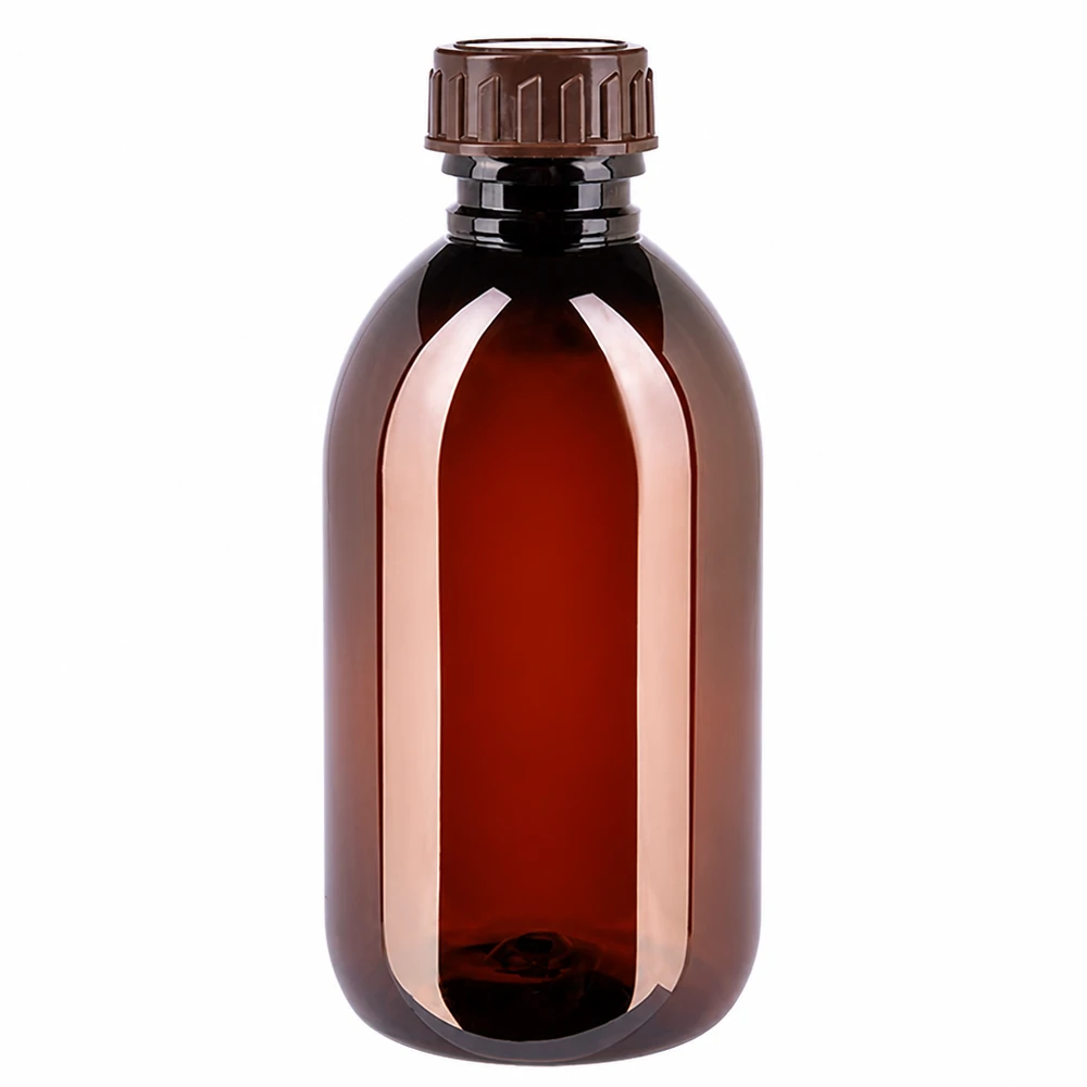 Butelka PET 250 ml z brązową nakrętką Standard Pharmazeutische 250ml PET Braunglasflasche mit braunem Standardverschluss wiederverschließbar
