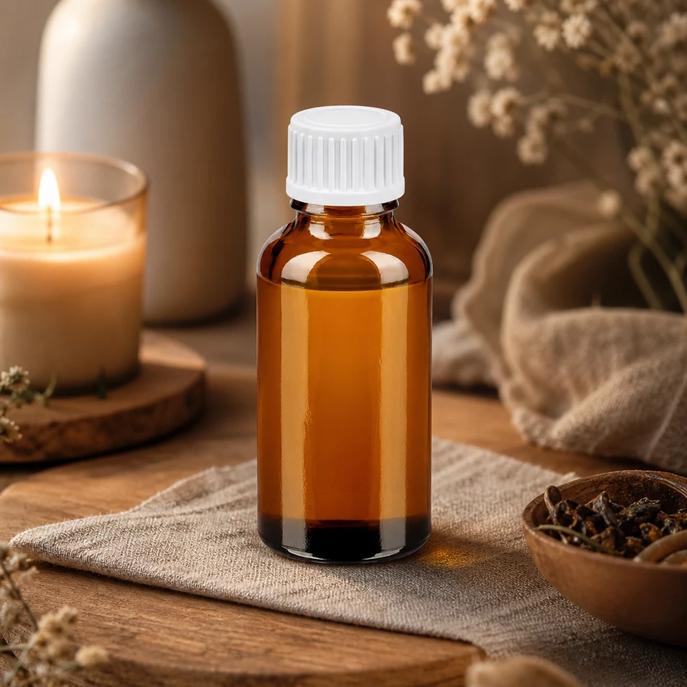 Kompaktowa butelka aptekarska 30 ml z precyzyjnym systemem kroplowym 0,9 mm do aromaterapii