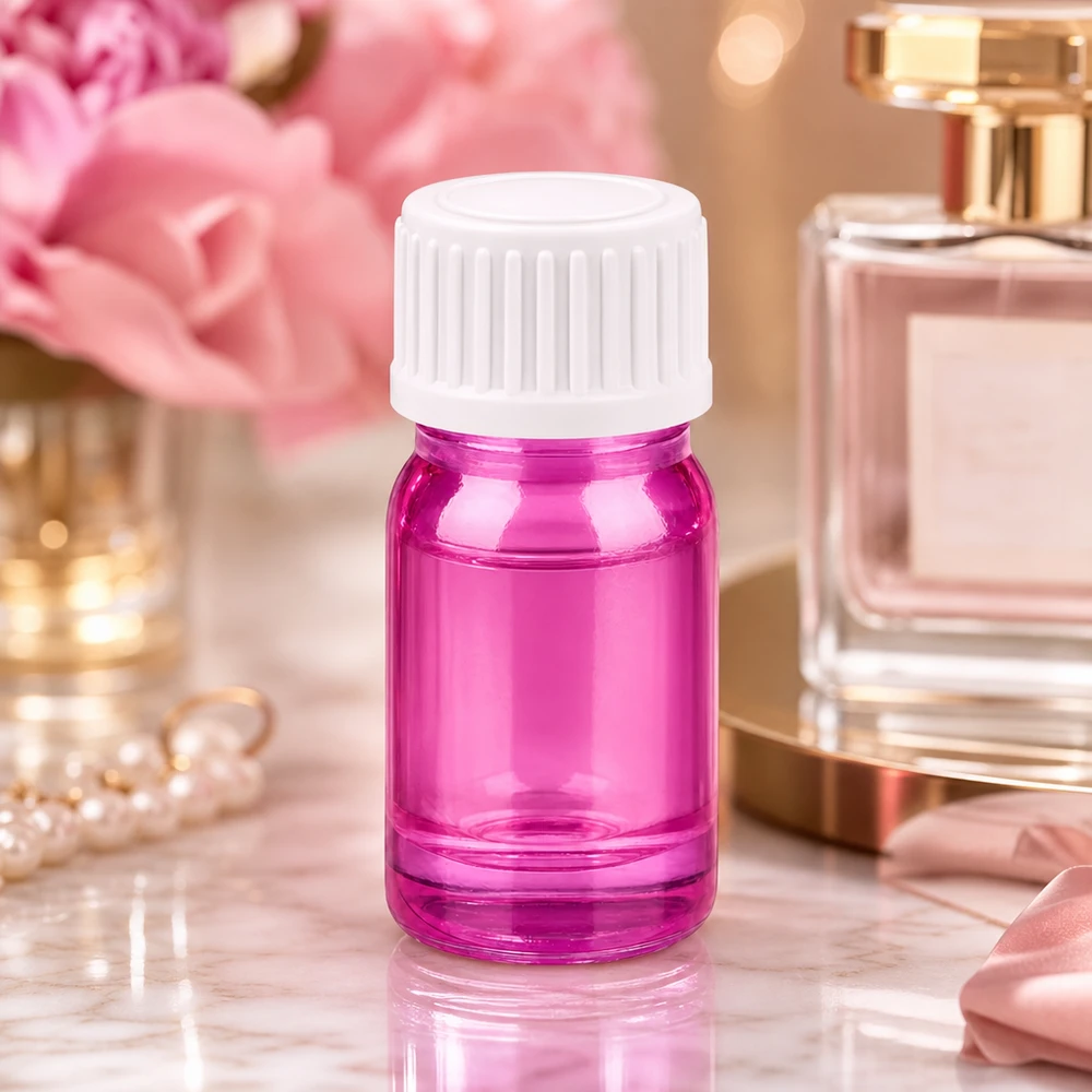 Butelka z zakraplaczem 5 ml 0,9 mm biała standardowa PurpleLine UT18/5 Butelka z zakraplaczem 5 ml PurpleLine fioletowa przezroczysta z gwintem STD UT18/5 do aromaterapii