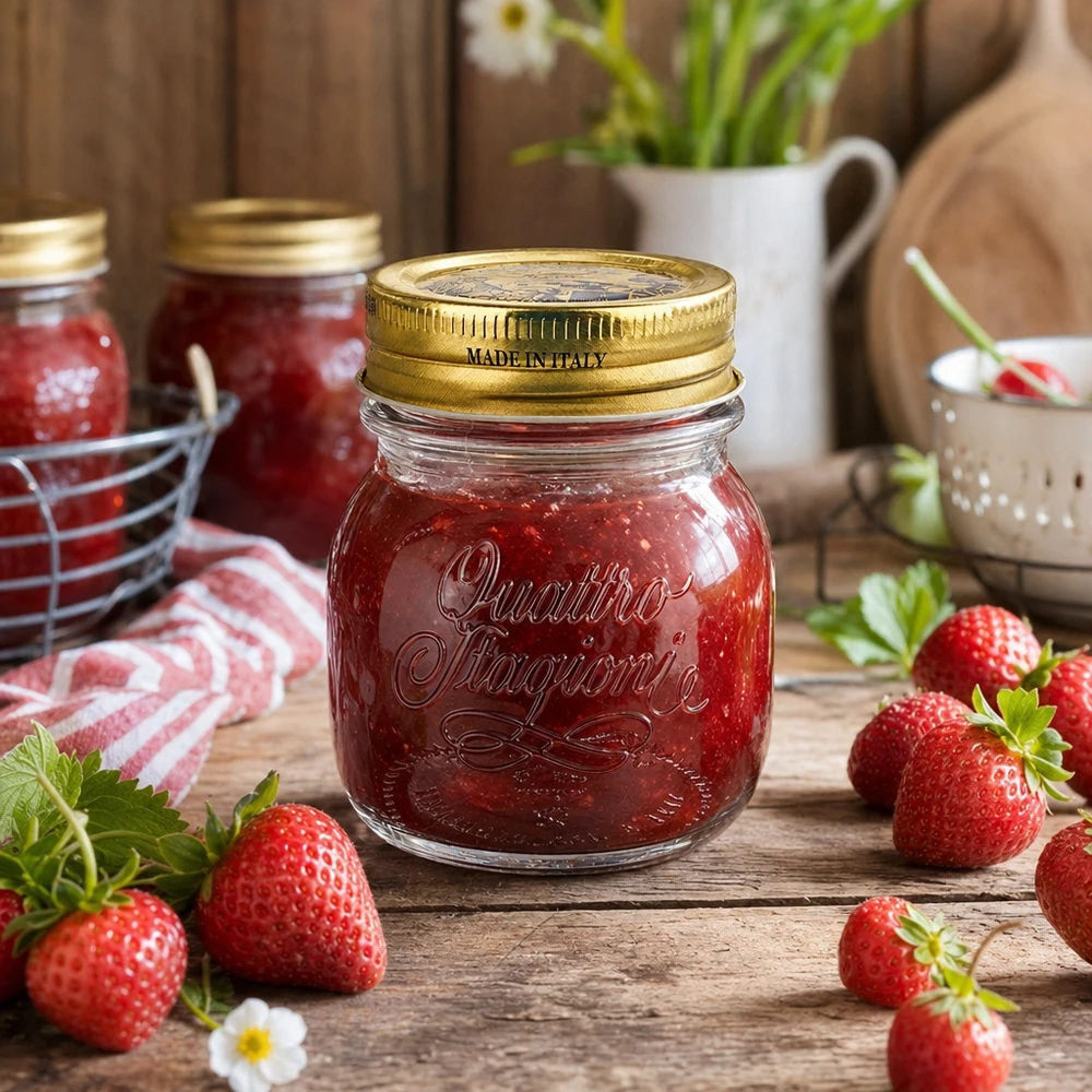 Słoik okrągły 150 ml „Quattro Stagioni” z pokrywką Słoik okrągły 150 ml „Quattro Stagioni” z pokrywką