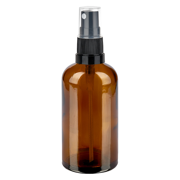 100 ml butelka ze spryskiwaczem czarna/przezroczysta STD BrownLine UT18/100