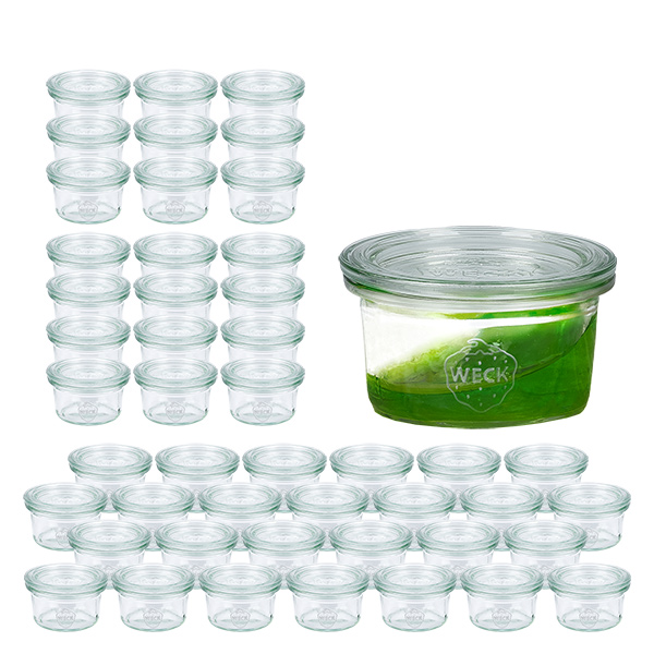 Zestaw 48 słoików Weck 50 ml z 48 pokrywkami Zestaw 48 słoików Weck 50 ml z 48 pokrywkami