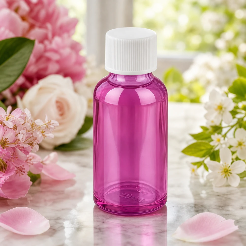 Butelka 30 ml z zakrętką 11 mm, biała, standardowa PurpleLine UT18/30 Butelka PurpleLine 30 ml z otworem 11 mm i białą standardową zakrętką do precyzyjnego dozowania