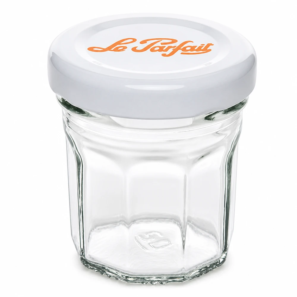 44ml Mini-Sturzglas "Jam" mit Schraubdeckel Le Parfait® 44 ml mini słoik Le Parfait z białą zakrętką na dżem i marmoladę