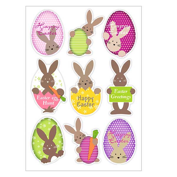 Naklejki "Easter bunny" (9 przezroczystych naklejek) | 1 arkusz = 9 naklejek. Naklejki "Easter bunny" (9 przezroczystych naklejek) | 1 arkusz = 9 naklejek.