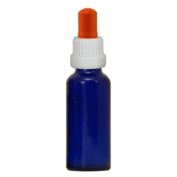 Butelka apteczna niebieska 30 ml pipeta biała/czerwona OV Butelka apteczna niebieska 30 ml pipeta biała/czerwona OV