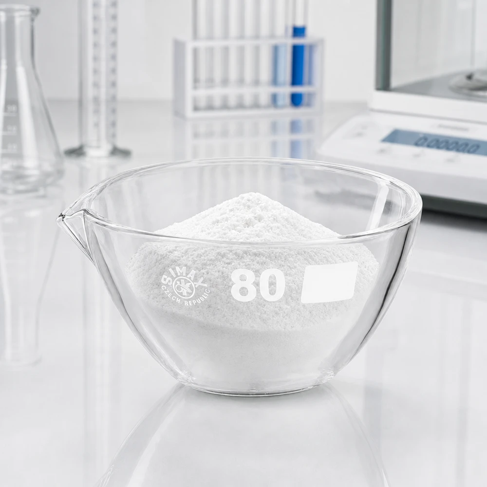 Krystalicznie przezroczyste naczynie do odparowywania z borokrzemianu o pojemności 90 ml z dziobkiem, idealne do analiz chemicznych w laboratorium.