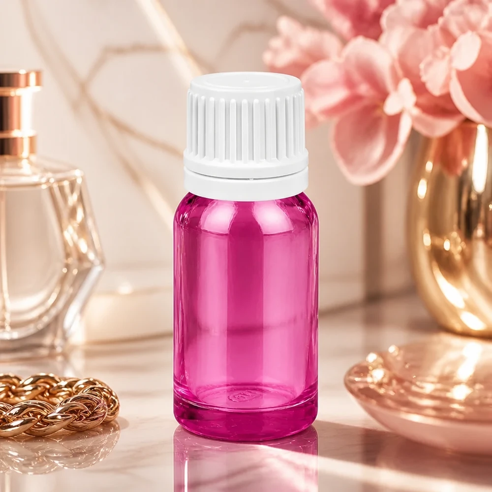 Butelka z zakraplaczem 10 ml 0,7 mm biała Oryginalna zakrętka PurpleLine UT18/10 Wysokiej jakości szklana butelka z zakraplaczem o pojemności 10 ml w kolorze fioletowym z precyzyjną nakrętką z zakraplaczem PurpleLine