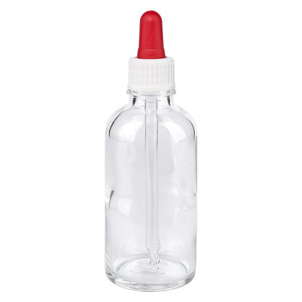 Butelka apteczna przezroczysta 50ml pipeta biała/czerwona szt. Butelka apteczna przezroczysta 50ml pipeta biała/czerwona szt.