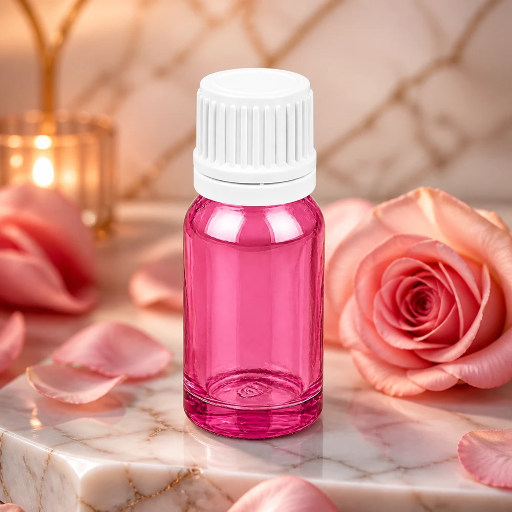 Butelka 10 ml z białą zakrętką 11 mm Oryginalna zakrętka PurpleLine UT18/10 10 ml butelka z fioletowego szkła PurpleLine z zakrętką 11 mm do precyzyjnego dozowania olejków