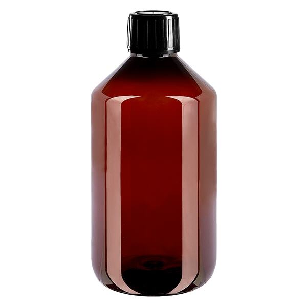 Butelka PET 500ml z czarną nakrętką OV Butelka PET 500ml z czarną nakrętką OV