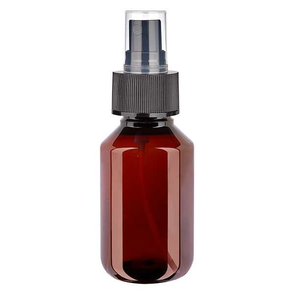 Butelka PET 100 ml z atomizerem czarna Butelka PET 100 ml z atomizerem czarna