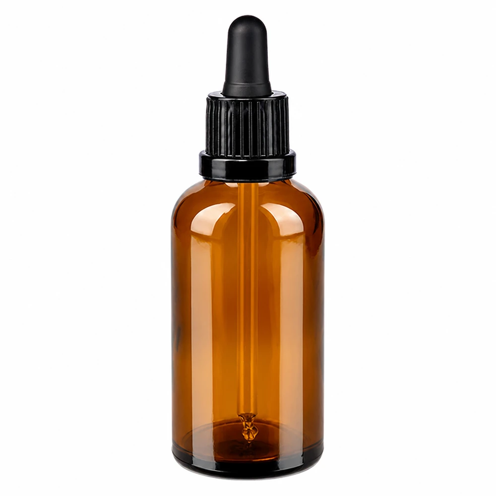 Butelka z pipetą 50 ml brązowa z czarną zakrętką OV BrownLine UT18/50 do precyzyjnego dozowania