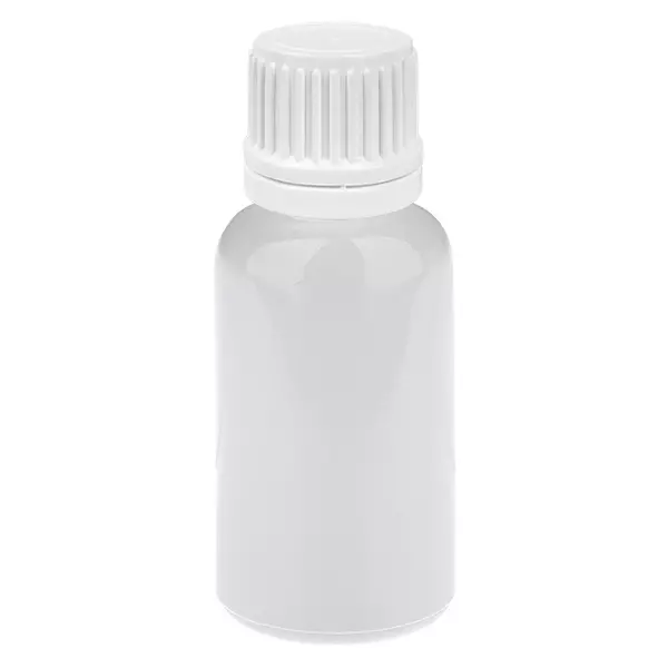 Butelka z zakraplaczem 20 ml, 0,7 mm, biała, nakrętka zabezpieczająca przed otwarciem przez dzieci WhiteLine UT18/20