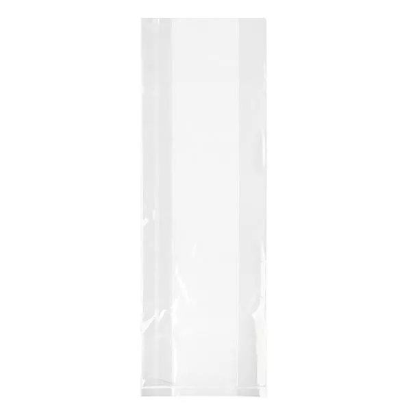 Składana torba z uszczelnionym szwem (opakowanie 100 szt.) 80x200mm. Wykonane z przezroczystego PP. Bezpieczne dla żywności. Z bocznym klinem i zgrzewanym szwem. Grubość 30 µm.