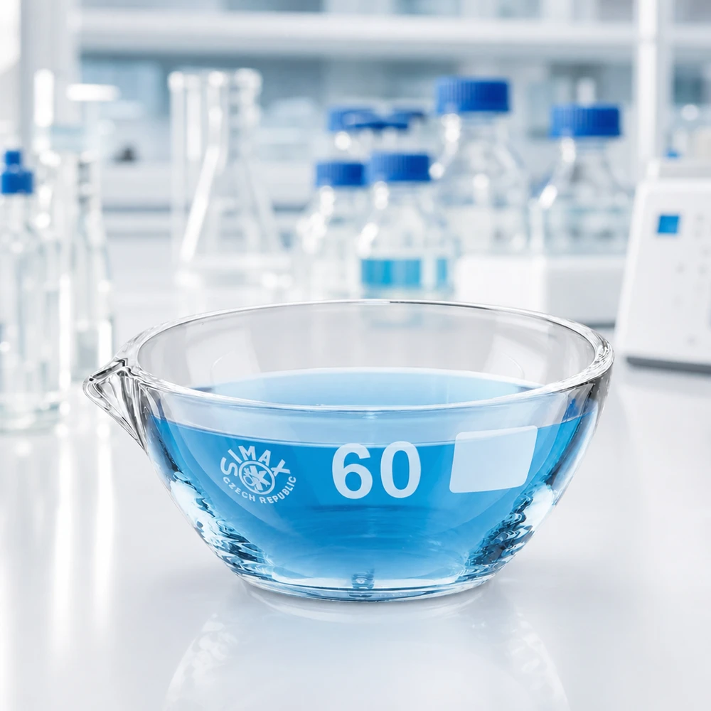 Kompaktowe naczynie do odparowywania o pojemności 45 ml z wylewką ø60 mm ze szkła borokrzemowego do wydajnych procesów laboratoryjnych