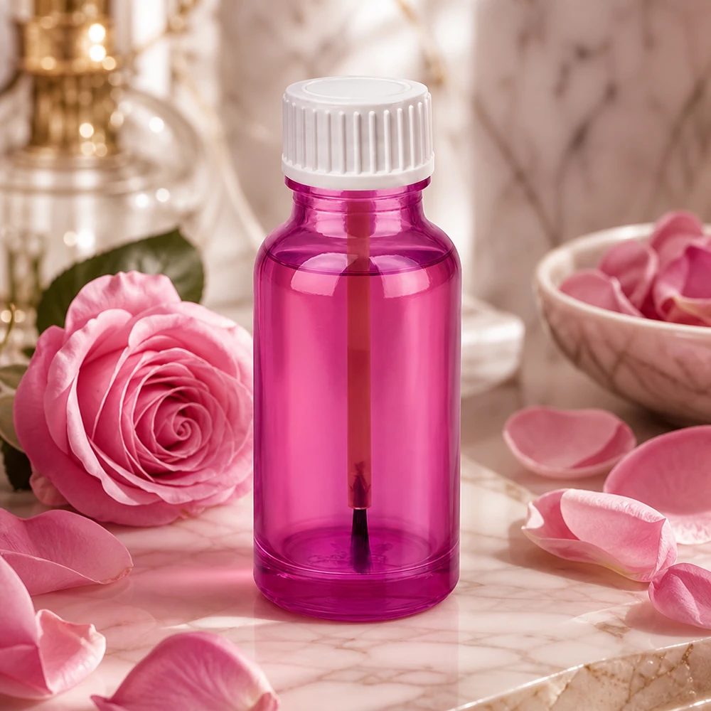 20 ml butelka ze szczoteczką STD w eleganckim stylu Purple Line z praktyczną zakrętką UT18/20