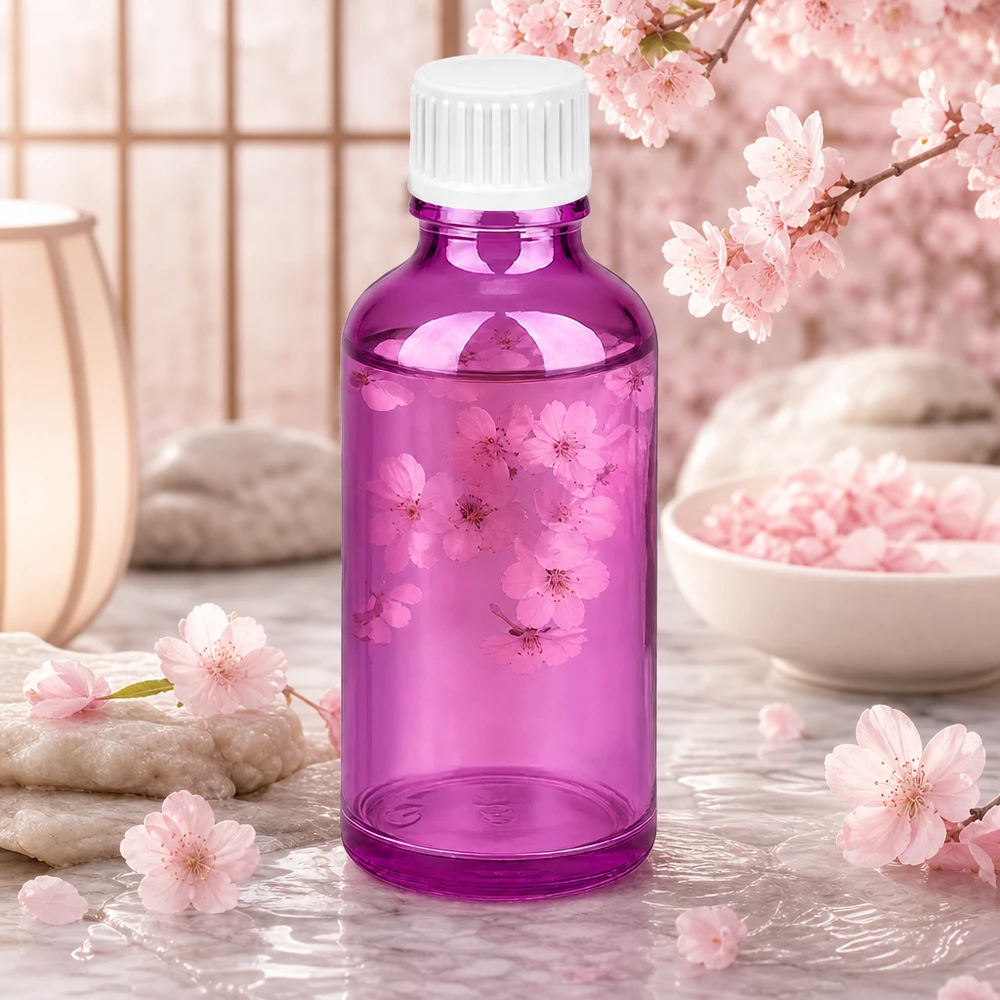 Fioletowa butelka z zakraplaczem 50 ml ze standardowym gwintem UT18 do profesjonalnej aromaterapii i kosmetyków