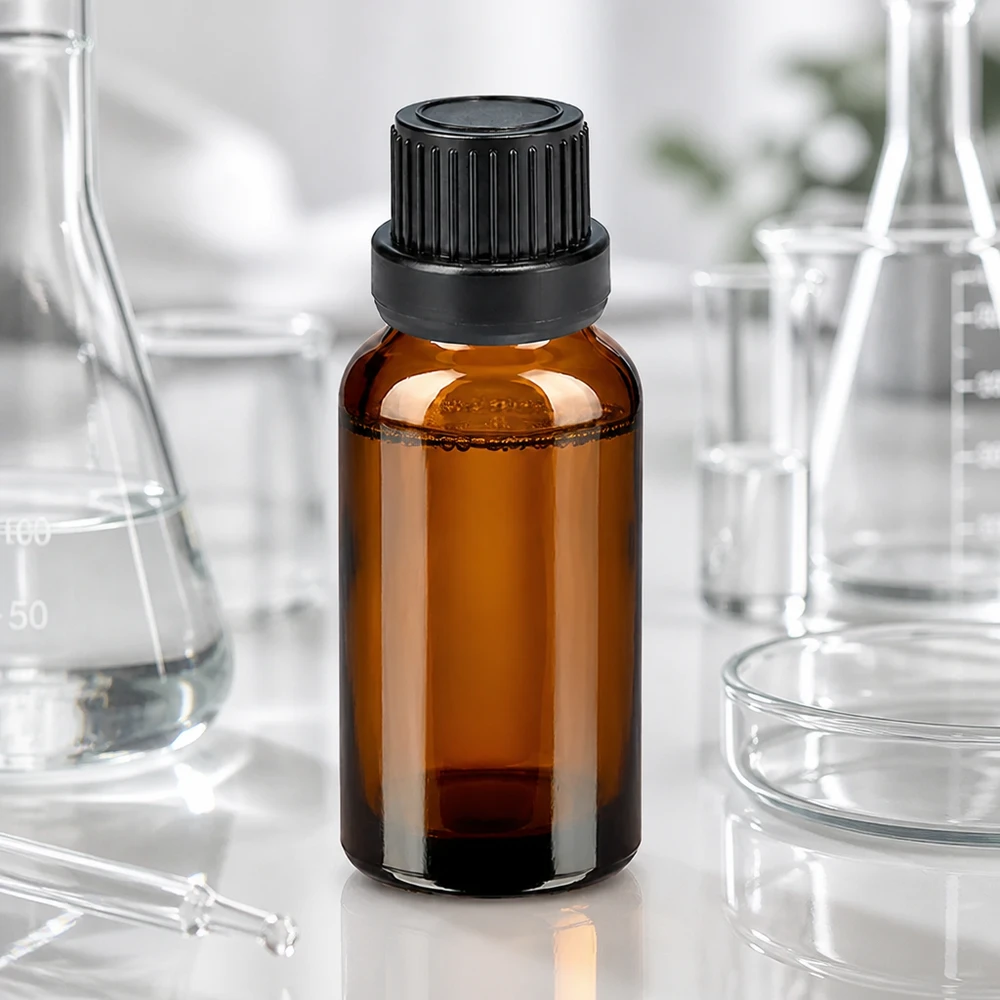 10 ml butelka z zakraplaczem 2 mm czarna OV BrownLine UT18/10 Butelka z zakraplaczem BrownLine 10 ml z gwintem UT18/10 i czarną zakrętką do precyzyjnego dozowania