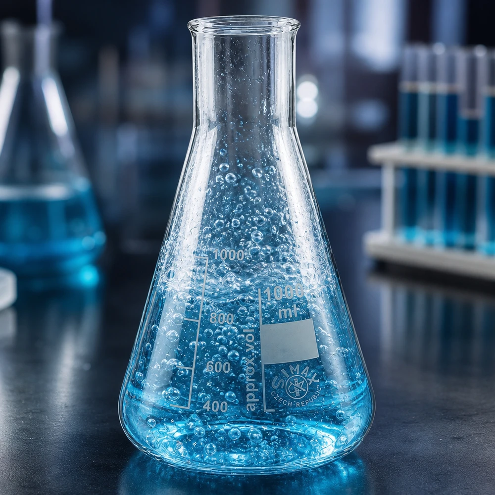 Kolba stożkowa Erlenmeyera o pojemności 200 ml z szeroką szyjką i ergonomicznym kształtem ułatwiającym obsługę