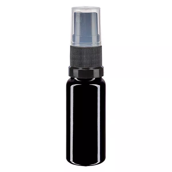 Butelka apteczna viol. 10ml nasadka rozpylająca czarna Butelka apteczna viol. 10ml nasadka rozpylająca czarna