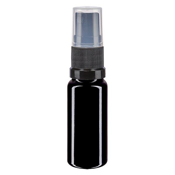 Butelka apteczna viol. 10ml nasadka rozpylająca czarna Butelka apteczna viol. 10ml nasadka rozpylająca czarna