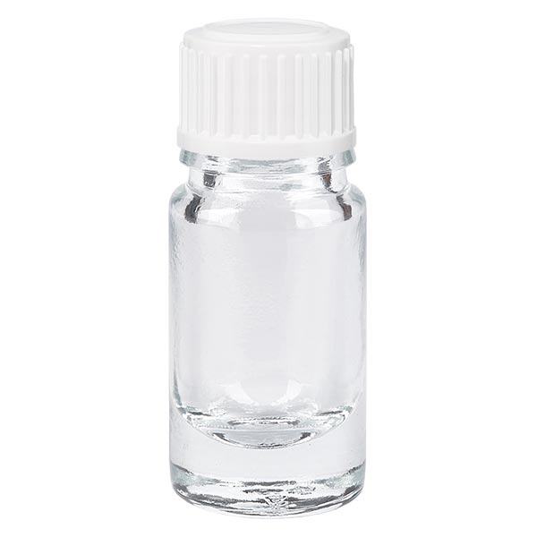 Butelka apteczna przezroczysta 5ml zakraplacz biały 0,8mm szt. Butelka apteczna przezroczysta 5ml zakraplacz biały 0,8mm szt.