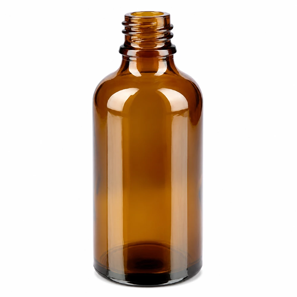 Butelka 50 ml 11 mm SV czerwony STD BrownLine UT18/50 Butelka z bursztynowego szkła o pojemności 50 ml z gwintem 11 mm, idealna do aptek i laboratoriów