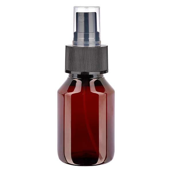 Butelka PET 50 ml z atomizerem czarna Butelka PET 50 ml z atomizerem czarna
