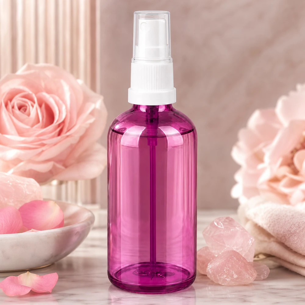 Butelka z rozpylaczem 100 ml biała/przezroczysta Standard PurpleLine UT18/100 Butelka z rozpylaczem o pojemności 100 ml wielokrotnego napełniania wykonana z wysokiej jakości tworzywa sztucznego w atrakcyjnym fioletowym kolorze.
