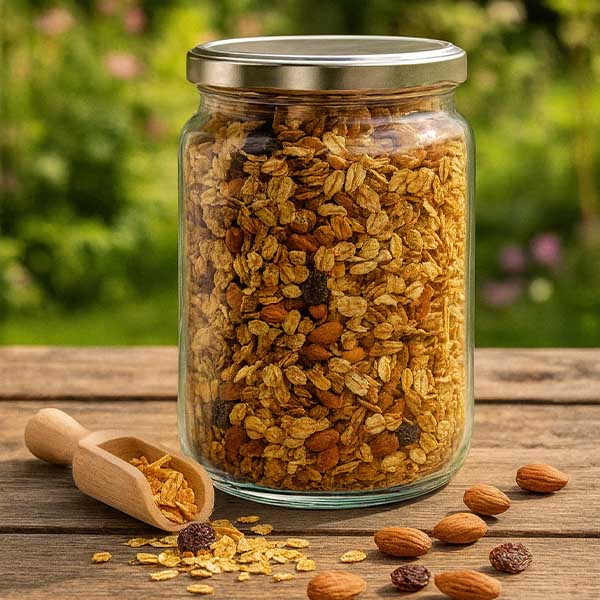 Słoik okrągły 795 ml z pokrywką BasicSeal w kolorze srebrnym UN..