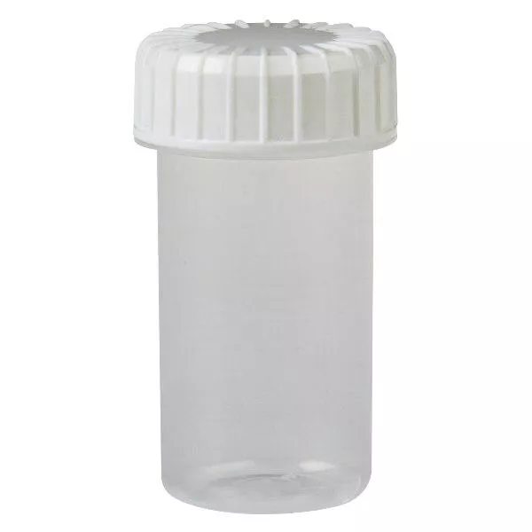 Przezroczysty zakręcany słoik 20 ml z rowkowaną wersją. Przezroczysty zakręcany słoik 20 ml z rowkowaną wersją.