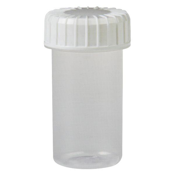 Przezroczysty zakręcany słoik 20 ml z rowkowaną wersją. Przezroczysty zakręcany słoik 20 ml z rowkowaną wersją.