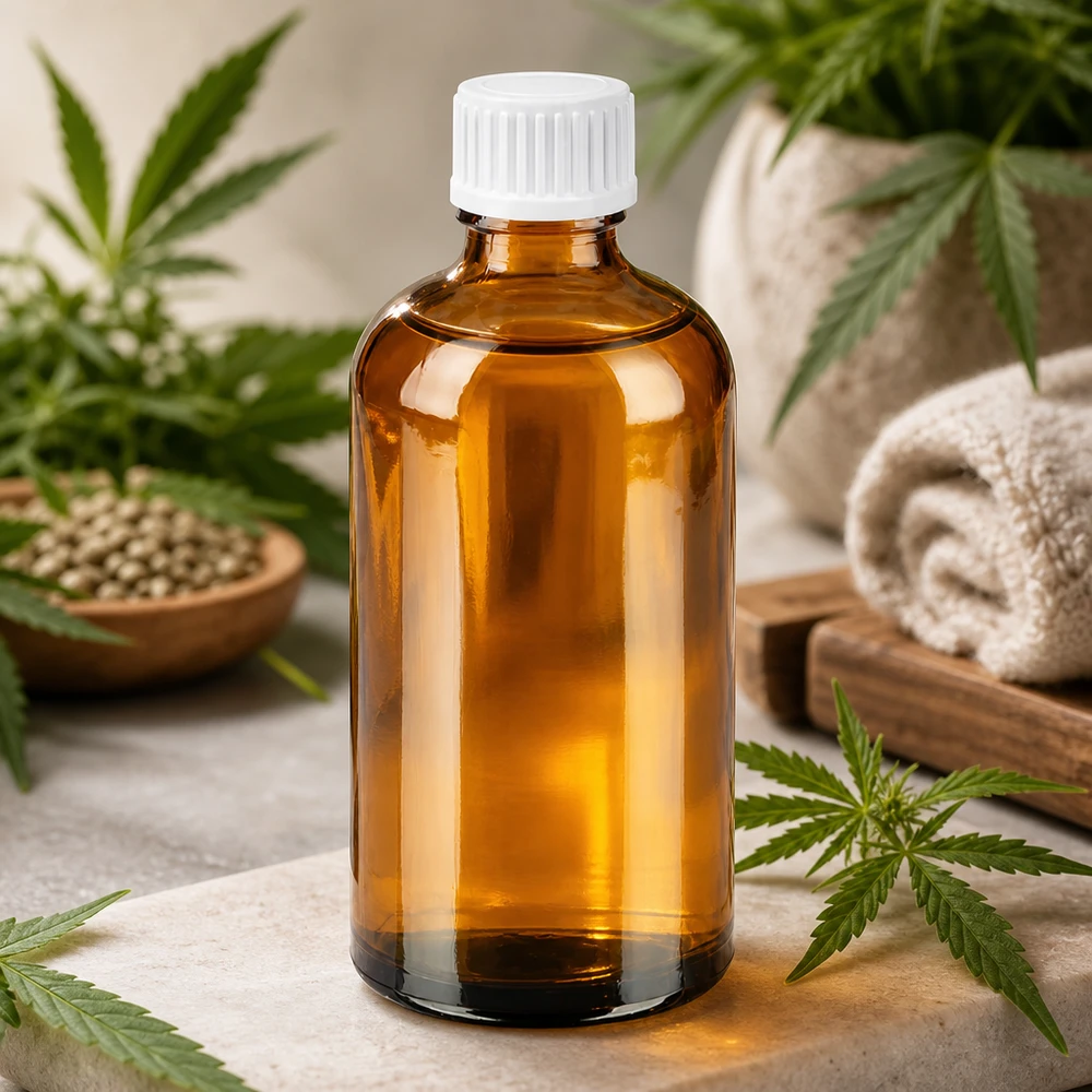 Butelka z kroplomierzem 100 ml 0,9 mm biały STD BrownLine UT18/100 Szklana butelka o pojemności 100 ml z gwintem UT18 i białą nakrętką z zakraplaczem do bezpiecznego przechowywania