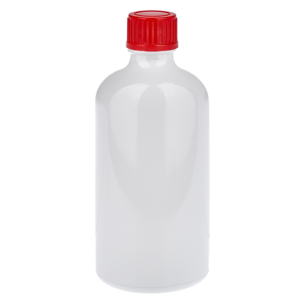 Butelka 100 ml, zakrętka 11 mm, czerwona, standardowa WhiteLine UT18/100 Butelka 100 ml, zakrętka 11 mm, czerwona, standardowa WhiteLine UT18/100