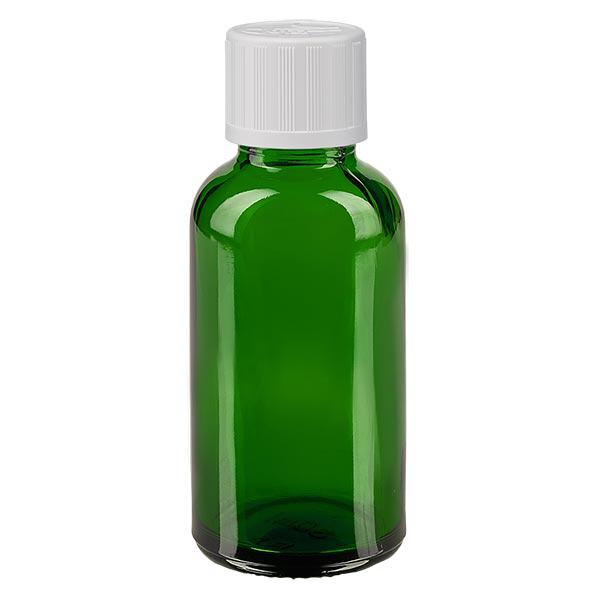 Butelka apteczna zielona 30ml zakrętka biała KiSi St Butelka apteczna zielona 30ml zakrętka biała KiSi St