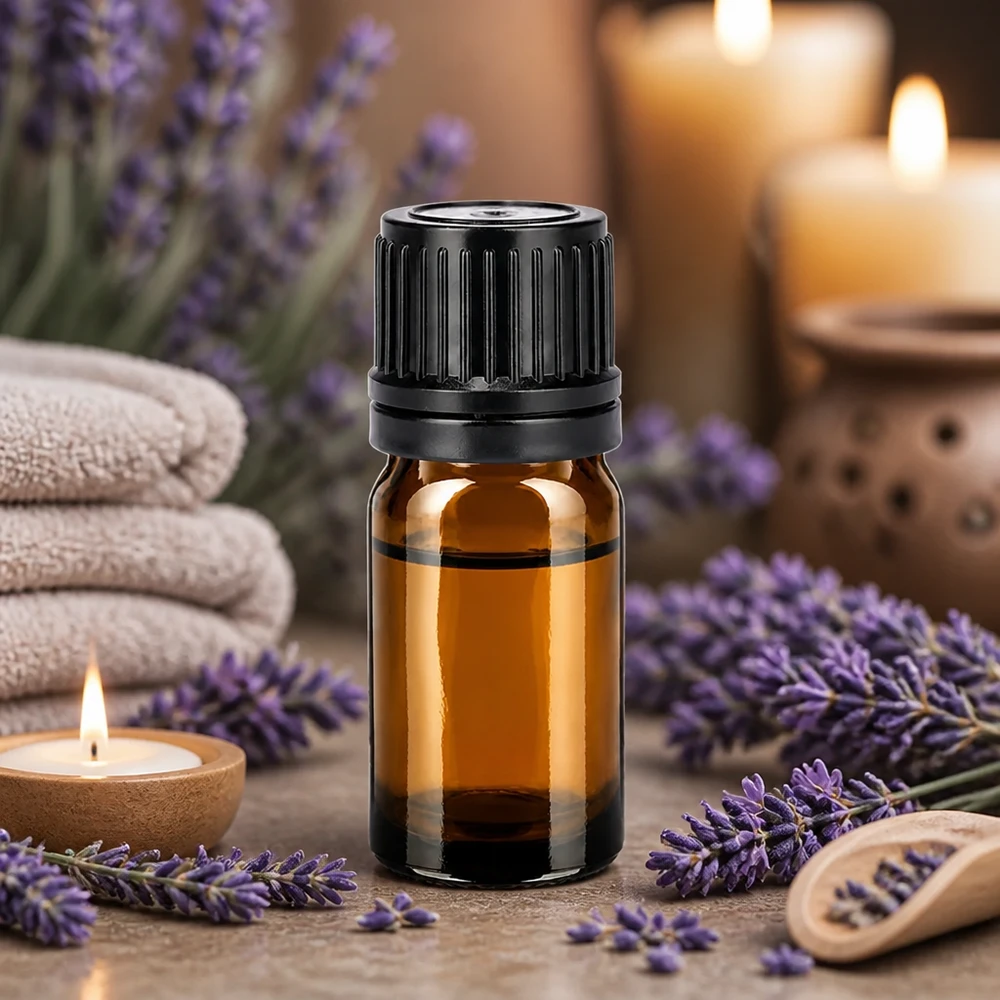 Butelka 5 ml 11 mm SV czarna OV BrownLine UT18/5 Kompaktowa butelka 5 ml z serii BrownLine z czarną nakrętką z zabezpieczeniem przed manipulacją do aromaterapii